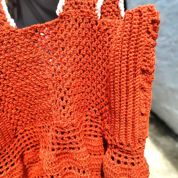 Crop top crochet strech  / Size S /M.  I DO NOT ACCEPT RETURNS - Picture 4 of 6